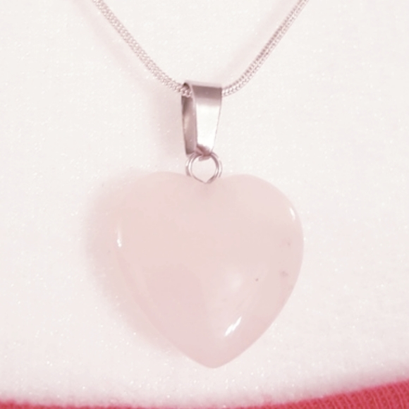 NWOT stone heart necklace & earring set. - Picture 3 of 6